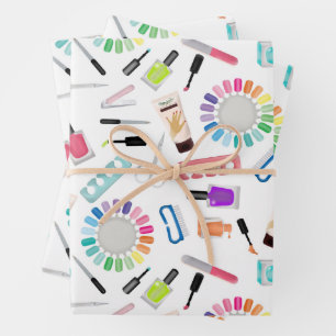 Nägel Maniküre Pediküre Schönheitssalon  Geschenkpapier Set