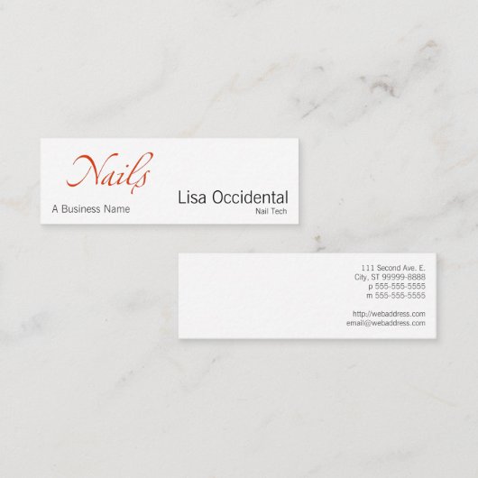 Nägel Mini Visitenkarte (Vorne/Hinten)