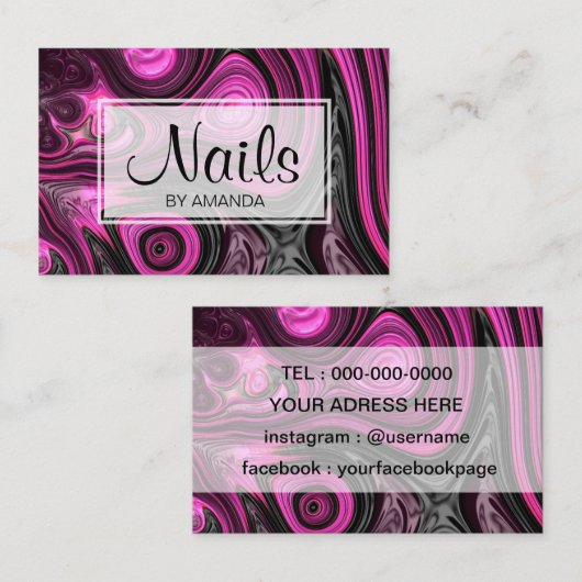 Nagel-Nagel-KünstlerPedicure NailArt lila Visitenkarte (Vorne/Hinten)