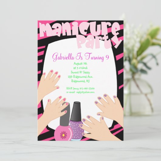 Nägel, Nägel, Nägel, Maniküre Wellness-Center Gebu Einladung (Stehend Vorderseite)