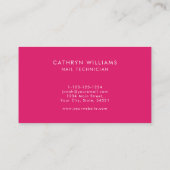 Nägel Pink Animal Print Nail Techniker Visitenkarte (Rückseite)