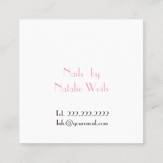 Nägel Quadratische Visitenkarte (Rückseite)