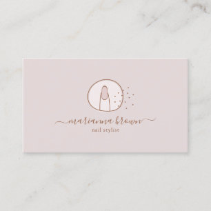 Nägel Salon Mädchenhaft Rosa Trend Schrift Visitenkarte