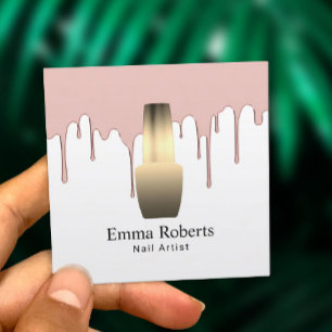 Nagel-Salon-Manikürist-Rosen-Goldbratenfett Quadratische Visitenkarte