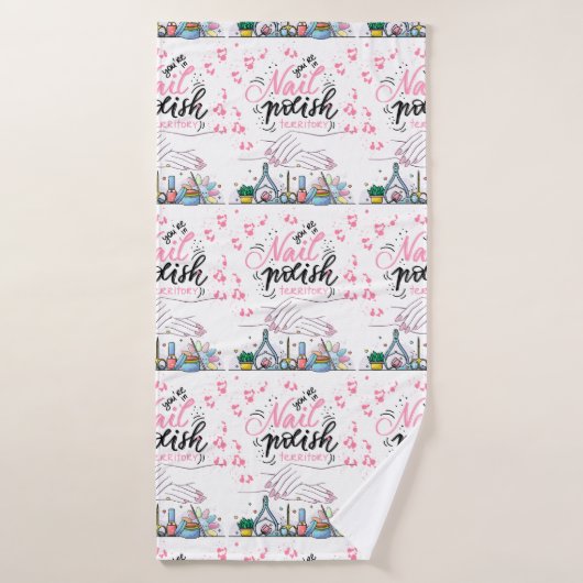 Nägel-Salon mit Dekoration Badehandtuch (Badehandtuch)