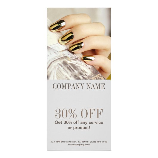 Nagel-Salon mit eleganten Maniküren Werbekarte (Vorne)