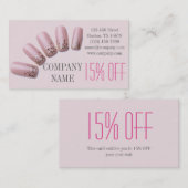 Nagel-Salon mit gürtelig-eleganter Maniküre Rabattkarte (Vorne/Hinten)