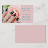 Nagel-Salon mit gürtelig-eleganter Maniküre Visitenkarte (Vorne/Hinten)
