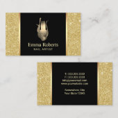 Nagel-Salon-Polnisch-Flaschen-moderner GoldGlitzer Visitenkarte (Vorne/Hinten)