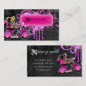 Nagel-Salon-Roller-Mädchen-Glitzer-Polnisch-Wirbel Visitenkarte (Vorne/Hinten)