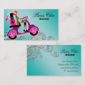 Nagel-Salon-Roller-Mädchen-Glitzer-Polnisch-Wirbel Visitenkarte (Vorne/Hinten)