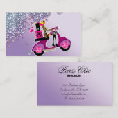 Nagel-Salon-Roller-Mädchen-Glitzer-Polnisches Visitenkarte (Vorne/Hinten)