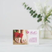 Nagel-Salon-Wellness-Centerpedicure-Blume lila Visitenkarte (Stehend Vorderseite)