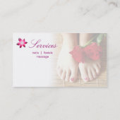 Nagel-Salon-Wellness-Centerpedicure-Blume lila Visitenkarte (Rückseite)