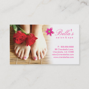 Nagel-Salon-Wellness-Centerpedicure-Blumen-Rosa Visitenkarte