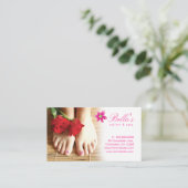Nagel-Salon-Wellness-Centerpedicure-Blumen-Rosa Visitenkarte (Stehend Vorderseite)