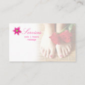 Nagel-Salon-Wellness-Centerpedicure-Blumen-Rosa Visitenkarte (Rückseite)