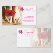 Nagel-Salon-Wellness-Centerpedicure-Blumen-Rosa Visitenkarte (Vorne/Hinten)