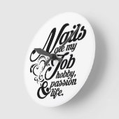 Nägel sind mein Leben Runde Wanduhr (Winkel)