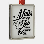 Nägel sind mein Leben Silbernes Ornament (Rechts)