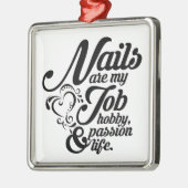 Nägel sind mein Leben Silbernes Ornament (Links)