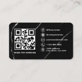 Nagel-Spezialist-Künstler Schwarzer QR-Code  Visitenkarte (Rückseite)