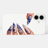 Nägel Stil blau Case-Mate iPhone Hülle (Rückseite (Horizontal))