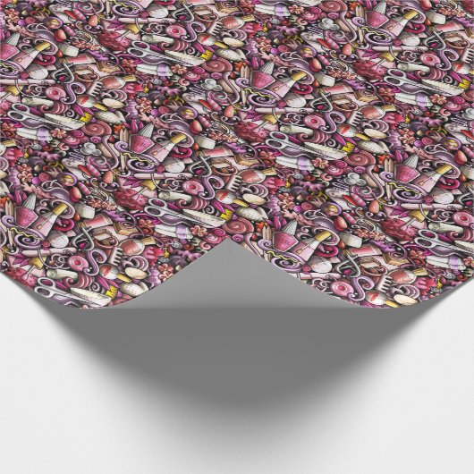 Nagel-Studio-Muster Geschenkpapier (Ecke)