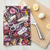 Nagel-Studio-Muster Geschirrtuch (Viertel Falte)