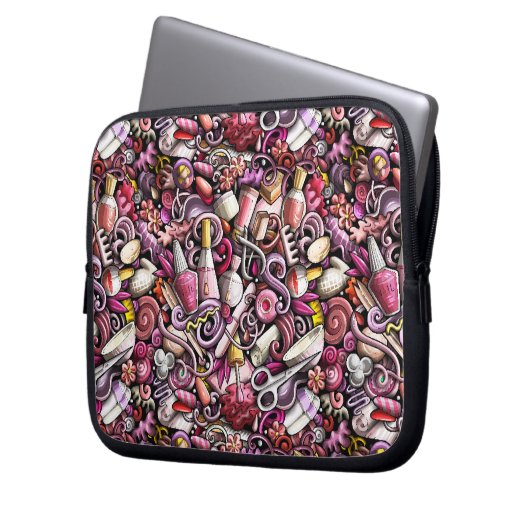 Nagel-Studio-Muster Laptopschutzhülle (Vorderseite Links)