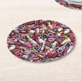 Nagel-Studio-Muster Runder Pappuntersetzer (Angewinkelt)