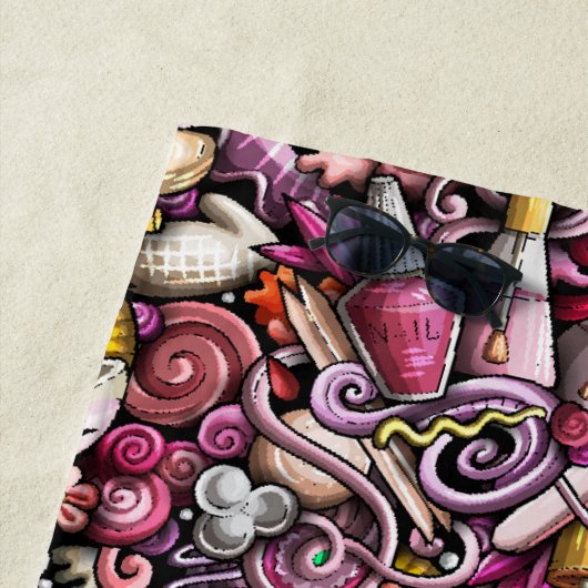 Nagel-Studio-Muster Strandtuch (Beispiel)