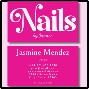 Nagel-Tech-Hot-Pink-Professionelle-Maniküre-Salon Visitenkarte