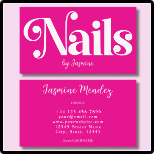 Nagel-Tech-Hot-Pink-Professionelles-Manicure-Salon Visitenkarte