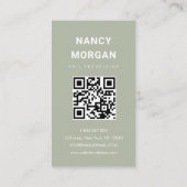 Nagel-Tech-QR-Code-Foto Salbeigrün  Visitenkarte (Rückseite)