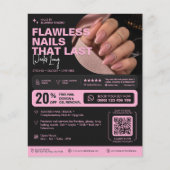 Nagel-Tech-Salon Studio Schönheit Ästhetik Pink Sc Flyer (Vorne)