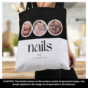 Nagel-Tech Schwarz-Weiß-3-Foto-Promotion Tasche