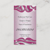 Nagel-Techniker-Geschäfts-Kartezebra-Druck-Glitzer Visitenkarte (Rückseite)