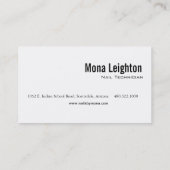 Nagel-Techniker-Haar-Stylist-Make-upkünstler Visitenkarte (Rückseite)