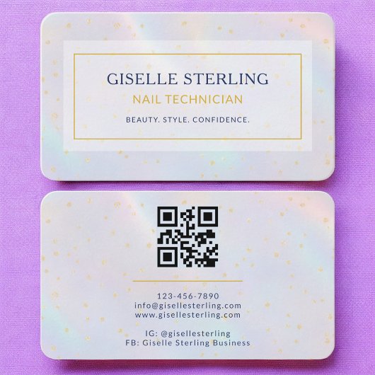 Nagel-Techniker Holografischer QR-Code Visitenkarte