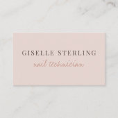 Nagel-Techniker QR-Code Blush Pink Visitenkarte (Vorderseite)