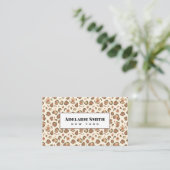 Nagel-Techniker QR CODE Tierhaut Leopard-Fleck Visitenkarte (Stehend Vorderseite)