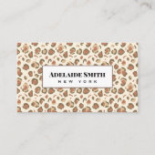 Nagel-Techniker QR CODE Tierhaut Leopard-Fleck Visitenkarte (Vorderseite)