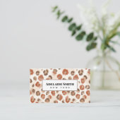 Nagel-Techniker QR CODE Tierhaut Leopard-Fleck Visitenkarte (Stehend Vorderseite)