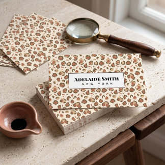 Nagel-Techniker QR CODE Tierhaut Leopard-Fleck Visitenkarte