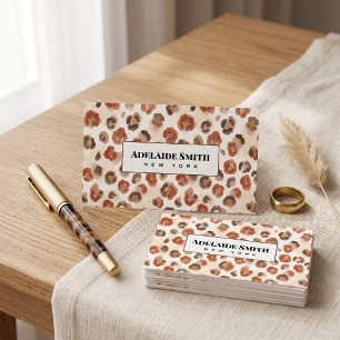 Nagel-Techniker QR CODE Tierhaut Leopard-Fleck Visitenkarte