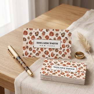 Nagel-Techniker QR CODE Tierhaut Leopard-Fleck Visitenkarte