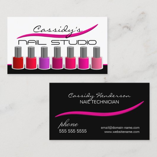 Nagel-Techniker/Schönheits-Salon Visitenkarte (Vorne/Hinten)