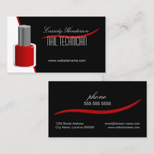 Nagel-Techniker Visitenkarte (Vorne/Hinten)