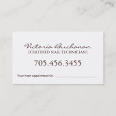 Nagel-Techniker ~ Visitenkarte-Schablone Terminkarte (Rückseite)